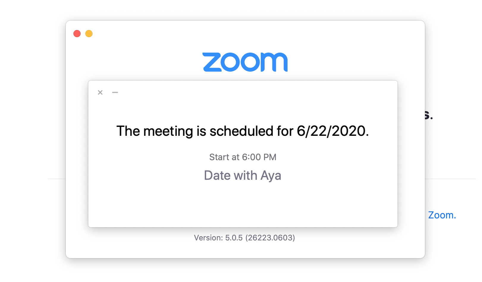 Zoom date